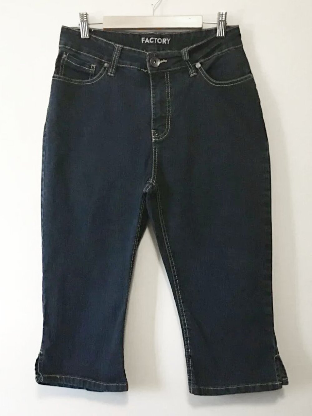 Factory Helen High Rise Denim Capris - Dark Navy Blue Black - Size 29